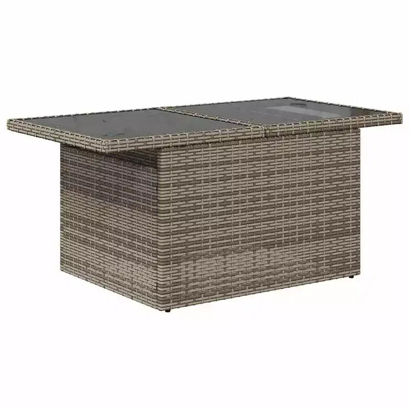 vidaXL Salon de jardin avec coussins en résine tressée et acacia