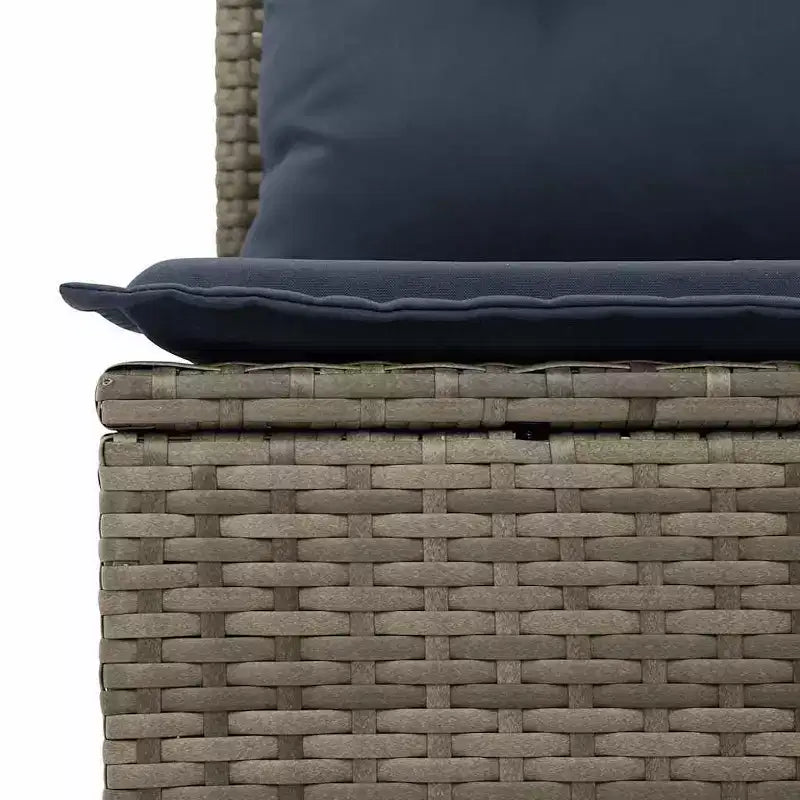 vidaXL Salon de jardin avec coussins en résine tressée et acacia