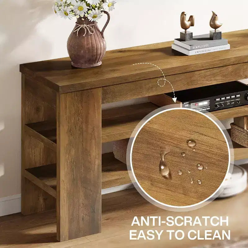 TV Stand for TVs up to 55", 3-Tier Open Shelves, Media Console Table for Living Room or Bedroom