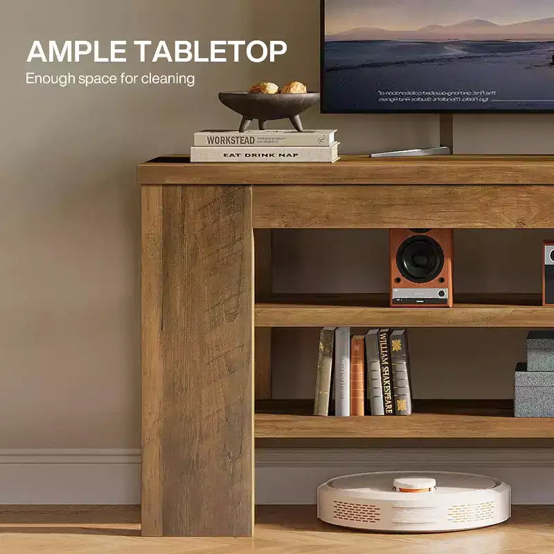 TV Stand for TVs up to 55", 3-Tier Open Shelves, Media Console Table for Living Room or Bedroom