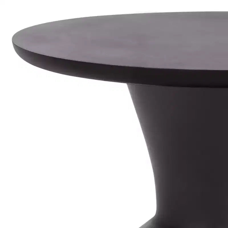 Round Metal Accent Table, Black, Modern Minimalist Side Table for Living Room