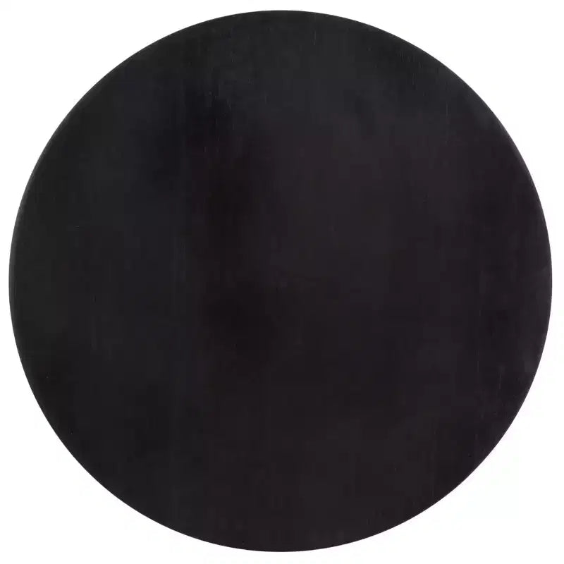 Round Metal Accent Table, Black, Modern Minimalist Side Table for Living Room