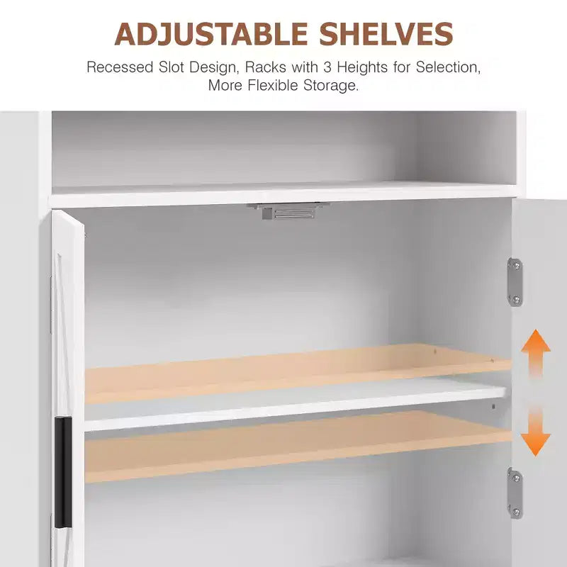 Wall-Mounted Bathroom Cabinet with Adjustable Shelves & Hooks, Space-Saving Storage, White