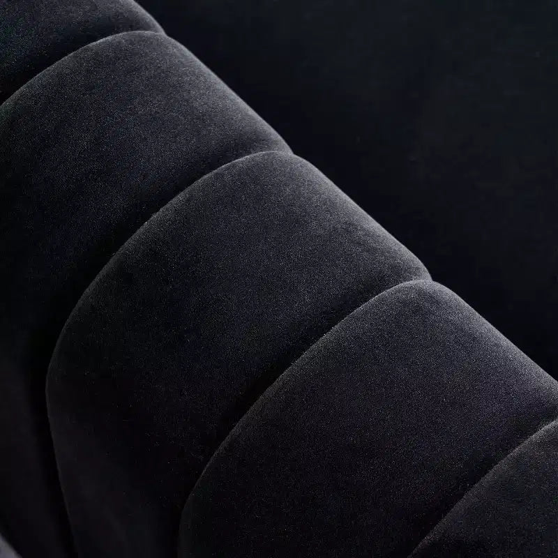 84" Modern Velvet Upholstered 3-Seater Sofa with Gold Metal Legs and Rolled Arms for Living Room