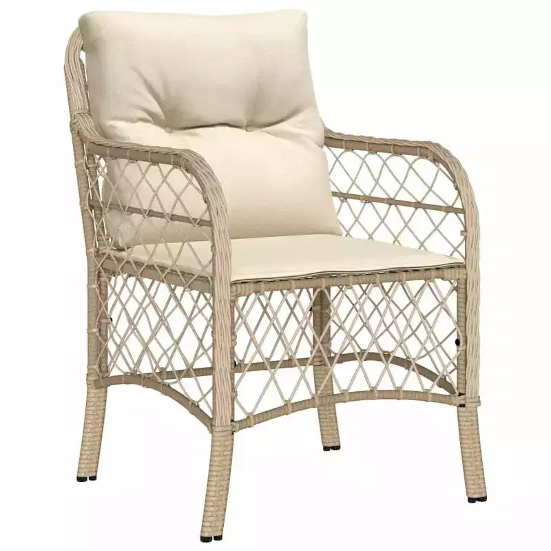 vidaXL Salon de jardin avec coussins - Résine tressée et bois d'acacia