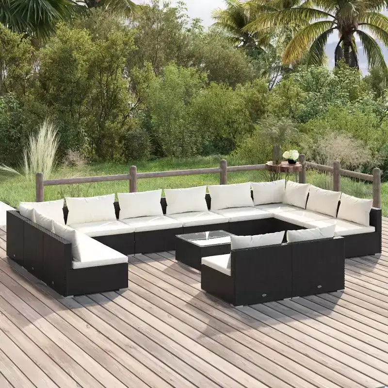 vidaXL Salon de jardin modulable 9 pièces en résine tressée