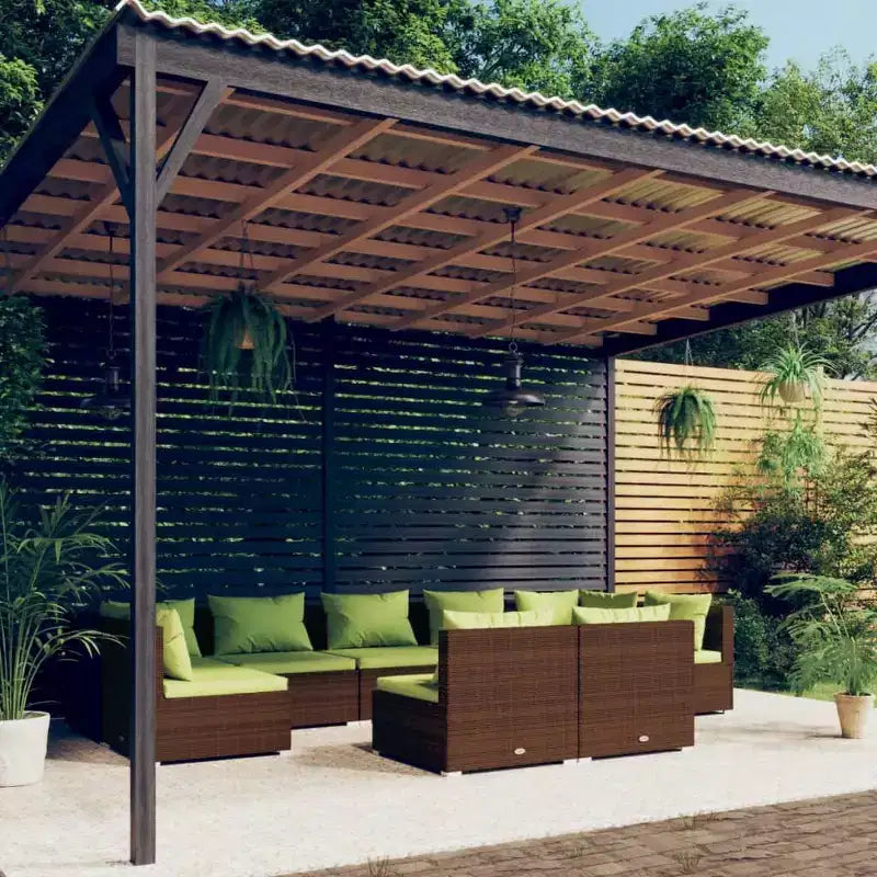vidaXL Salon de jardin modulable 9 pièces en résine tressée