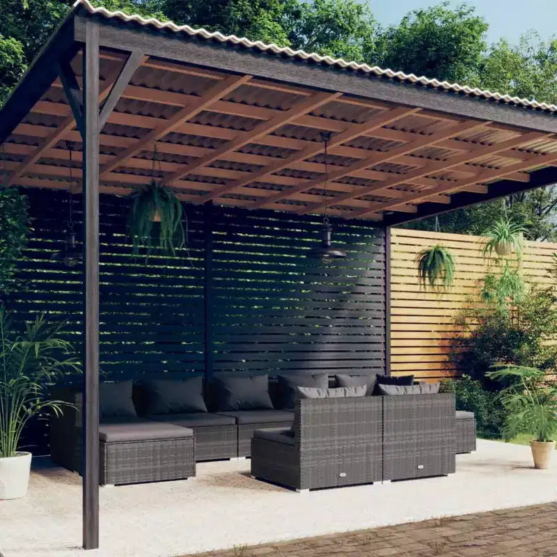 vidaXL Salon de jardin modulable 9 pièces en résine tressée