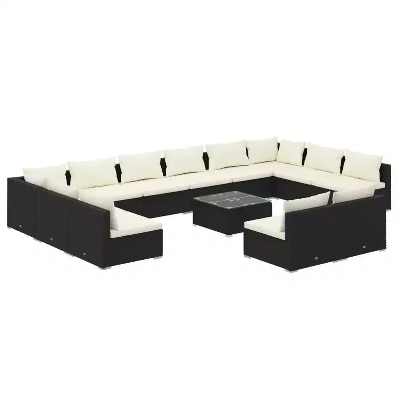 vidaXL Salon de jardin modulable 9 pièces en résine tressée