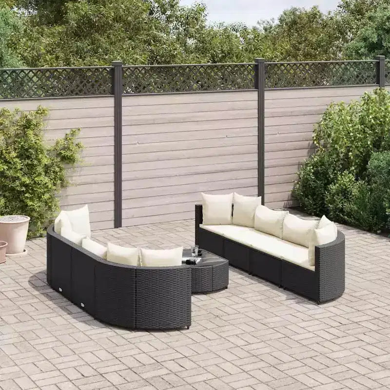 vidaXL Salon de jardin avec coussins Meuble d'extérieur en résine tressée