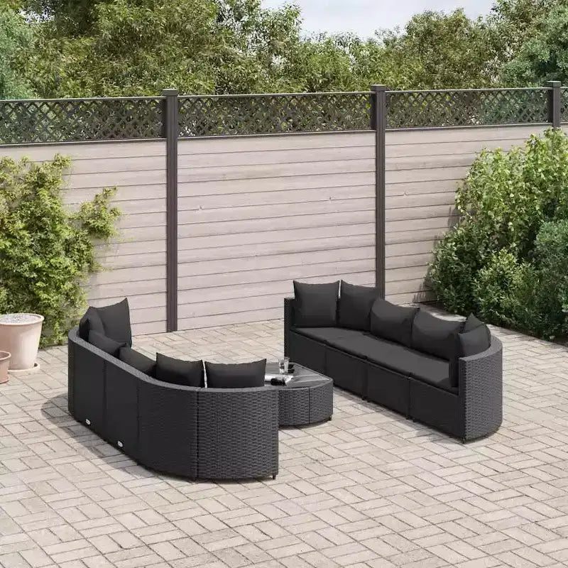vidaXL Salon de jardin avec coussins Meuble d'extérieur en résine tressée