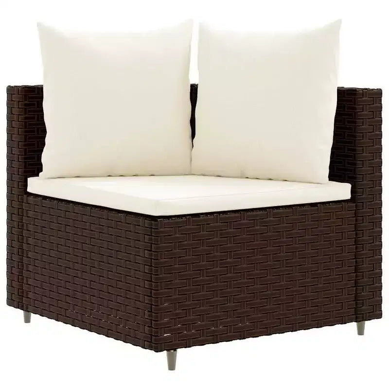 vidaXL Salon de jardin avec coussins Meuble d'extérieur en résine tressée