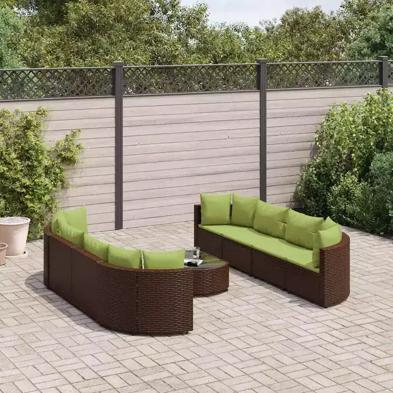 vidaXL Salon de jardin avec coussins Meuble d'extérieur en résine tressée