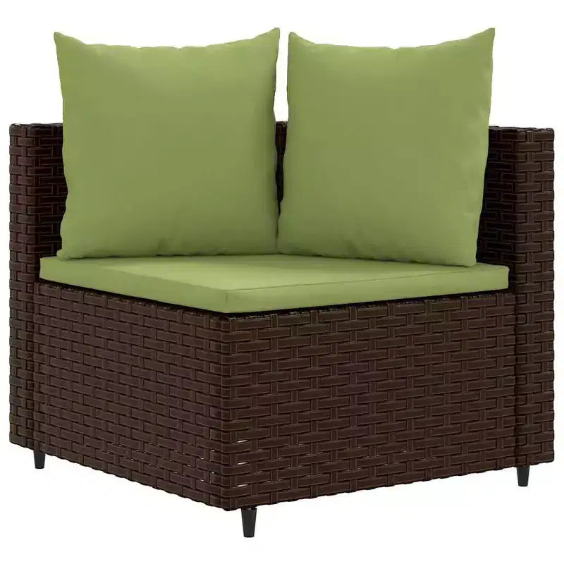 vidaXL Salon de jardin avec coussins Meuble d'extérieur en résine tressée