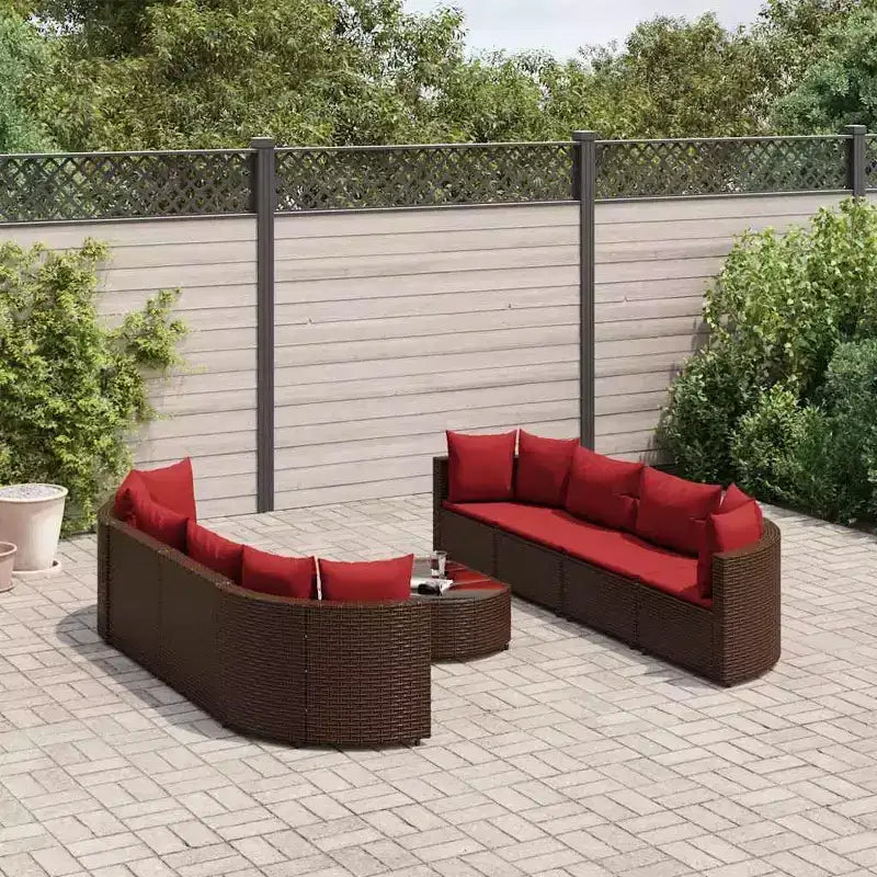 vidaXL Salon de jardin avec coussins Meuble d'extérieur en résine tressée