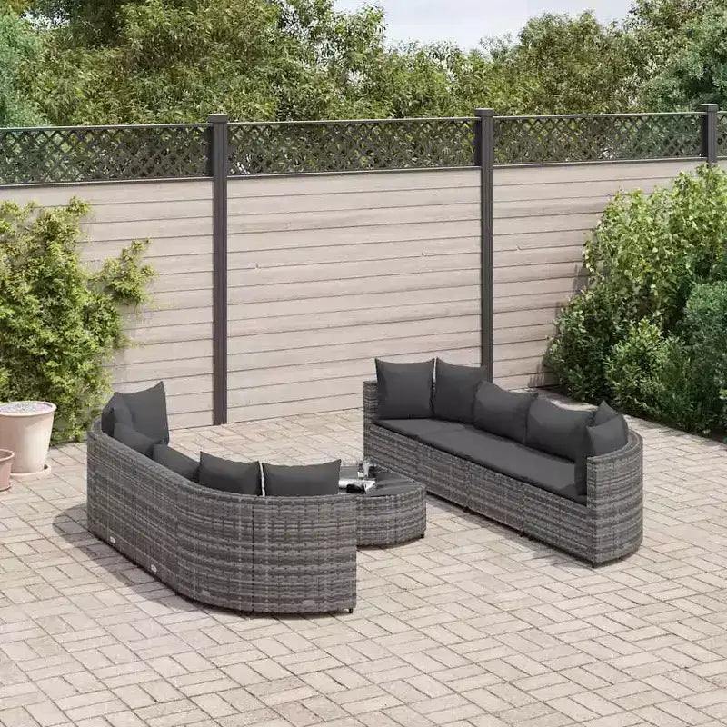 vidaXL Salon de jardin avec coussins Meuble d'extérieur en résine tressée