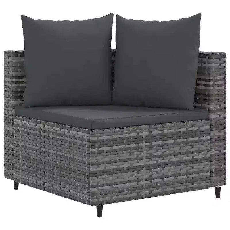 vidaXL Salon de jardin avec coussins Meuble d'extérieur en résine tressée