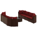 vidaXL Patio Sofa Set with Cushions Lounge Setting Outdoor Furniture Poly Rattan