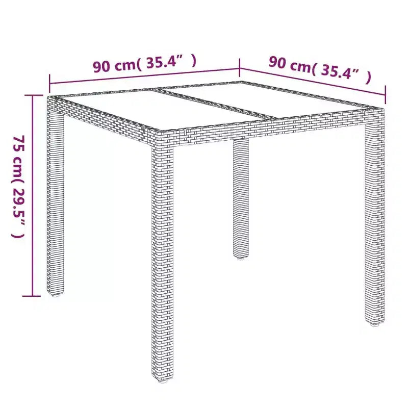 vidaXL Ensemble de Repas de Jardin en Rotin PE Rectangulaire