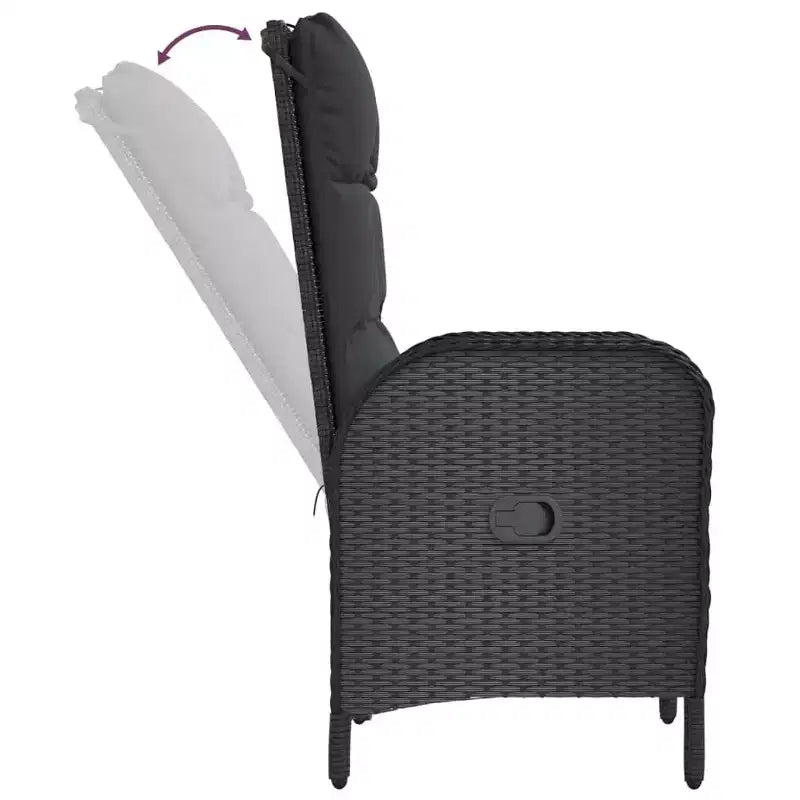 vidaXL Ensemble de Repas de Jardin en Rotin PE Rectangulaire