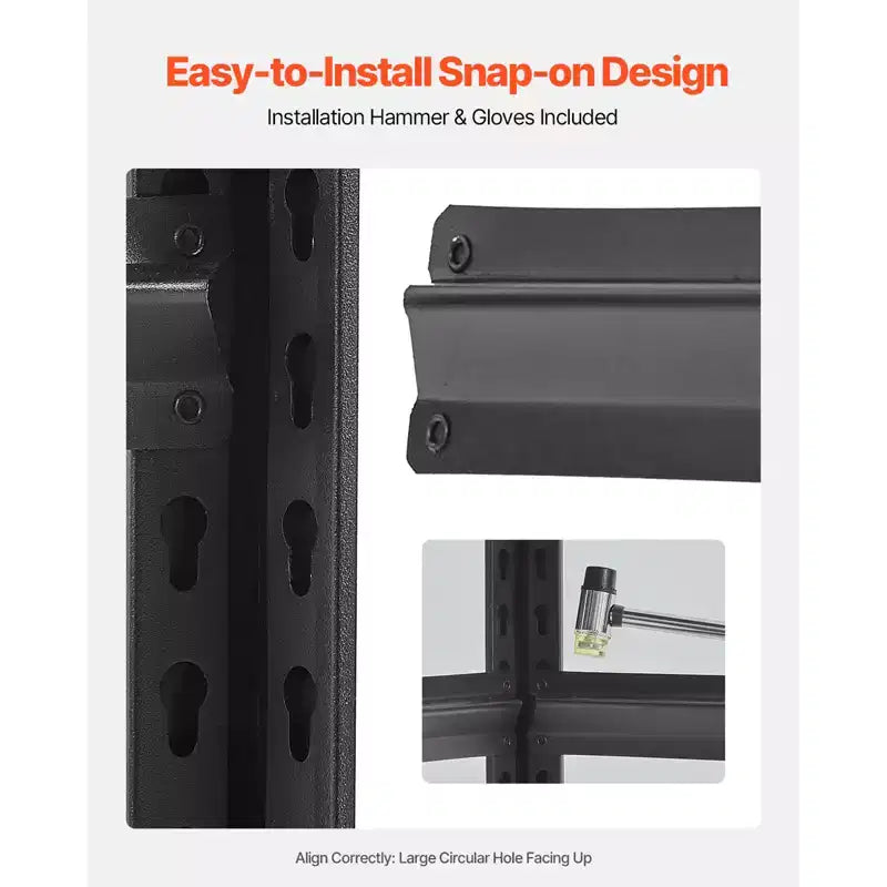 5-Tier Garage Storage Shelving, 3000 lbs Capacity, 18"Dx48"Wx78"H, Adjustable Metal Utility Rack, Black