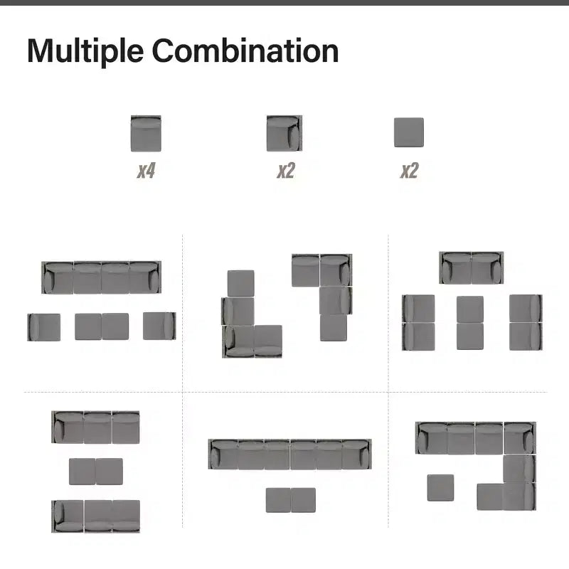 LAUSAINT HOME Ensemble de meubles de patio 8 pièces en osier pour canapé sectionnel, pour jardin et arrière-cour, résistant aux intempéries