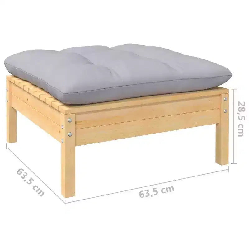 vidaXL Ensemble de jardin en pin massif 5 pièces avec coussins multicolores