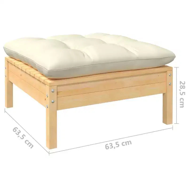 vidaXL Ensemble de jardin en pin massif 5 pièces avec coussins multicolores