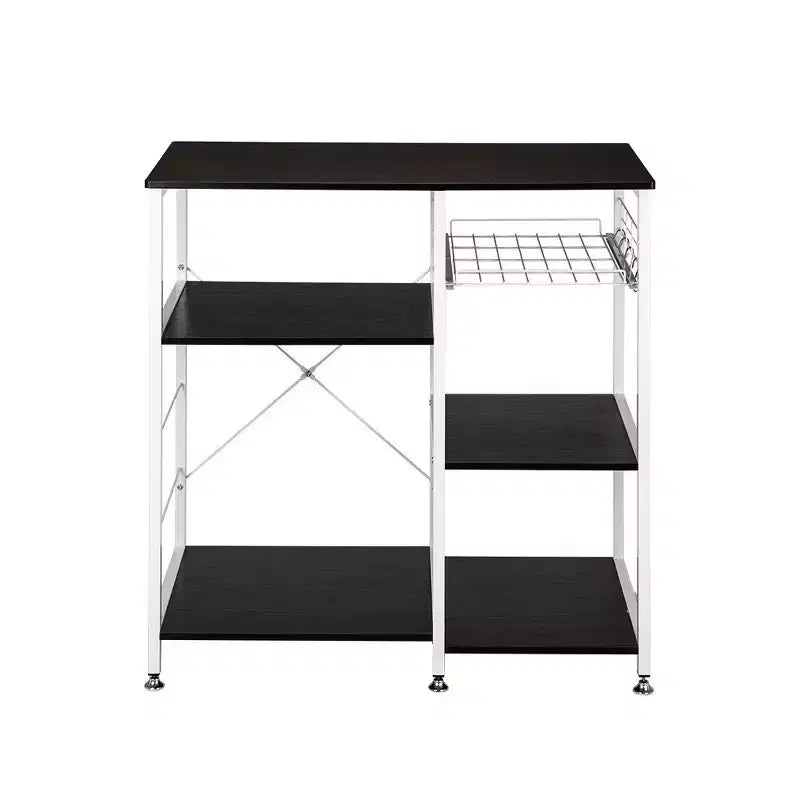 Kitchen Baker's Rack, 3-Tier Microwave Stand with Storage Shelves, Dark Brown