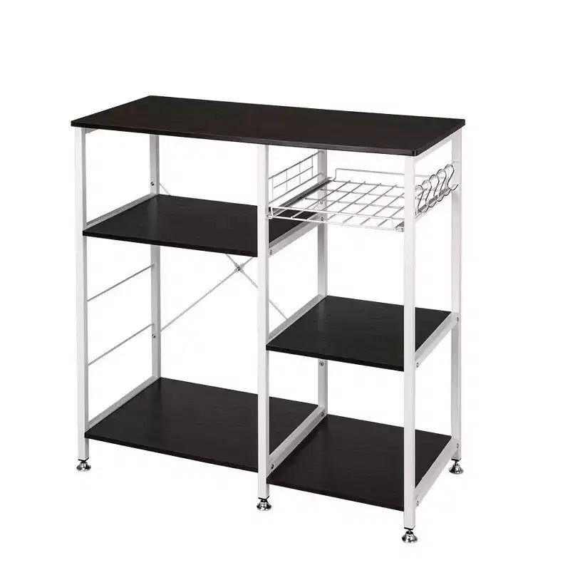 Kitchen Baker's Rack, 3-Tier Microwave Stand with Storage Shelves, Dark Brown