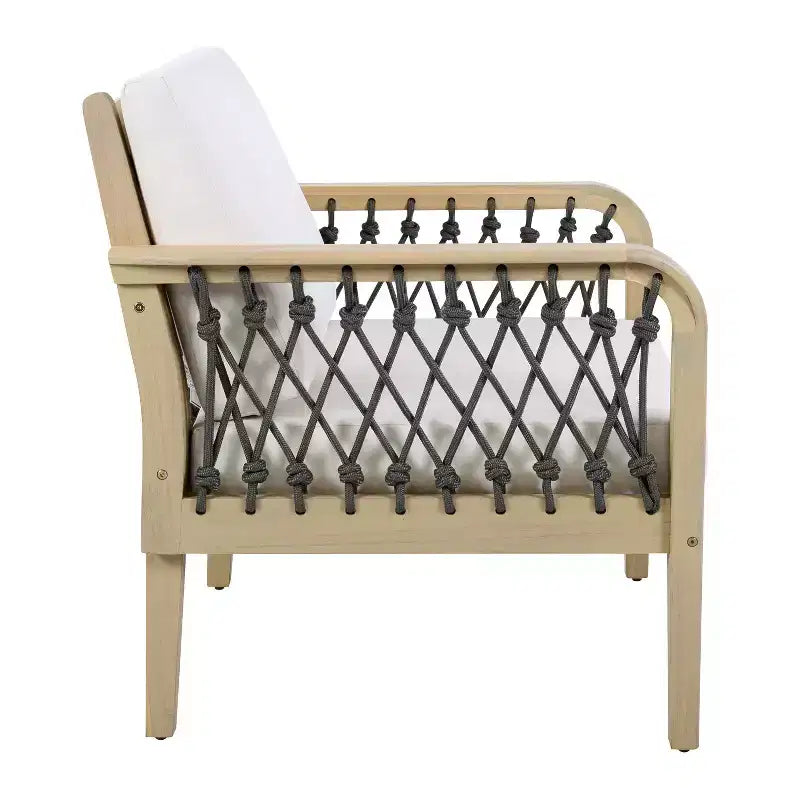 Christopher Knight Home Tzuyu Salon de jardin en acacia avec causeuse et table basse en corde tressée