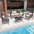 CLIHOME 4 Pieces Outdoor Furniture Set Rattan Patio Conversation Set