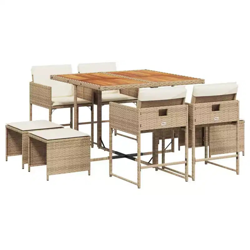 vidaXL Outdoor Dining Set with Cushions in Various Colors