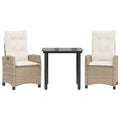 vidaXL Garden Dining Set with Cushions - Poly Rattan Outdoor Furniture
