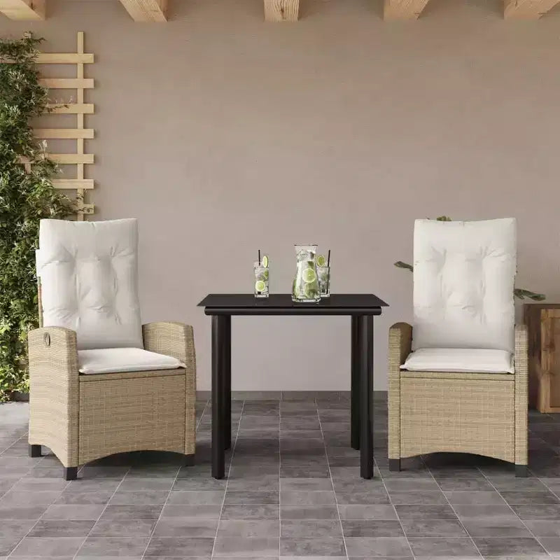 vidaXL Salon de jardin avec coussins - Meubles d'extérieur en résine tressée