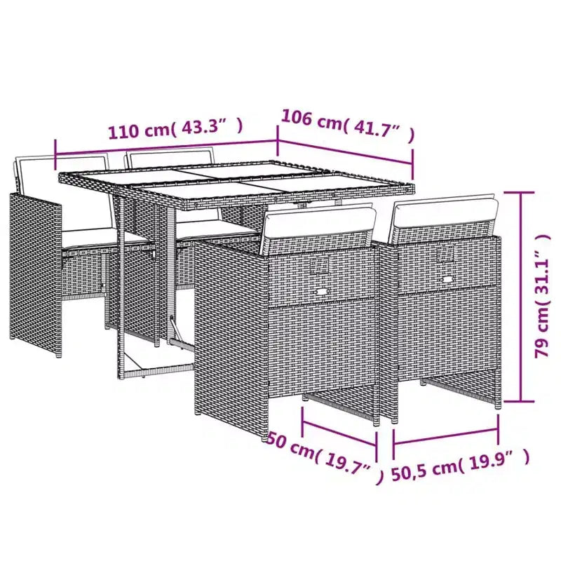 vidaXL Ensemble de salle à manger d'extérieur 10 pièces