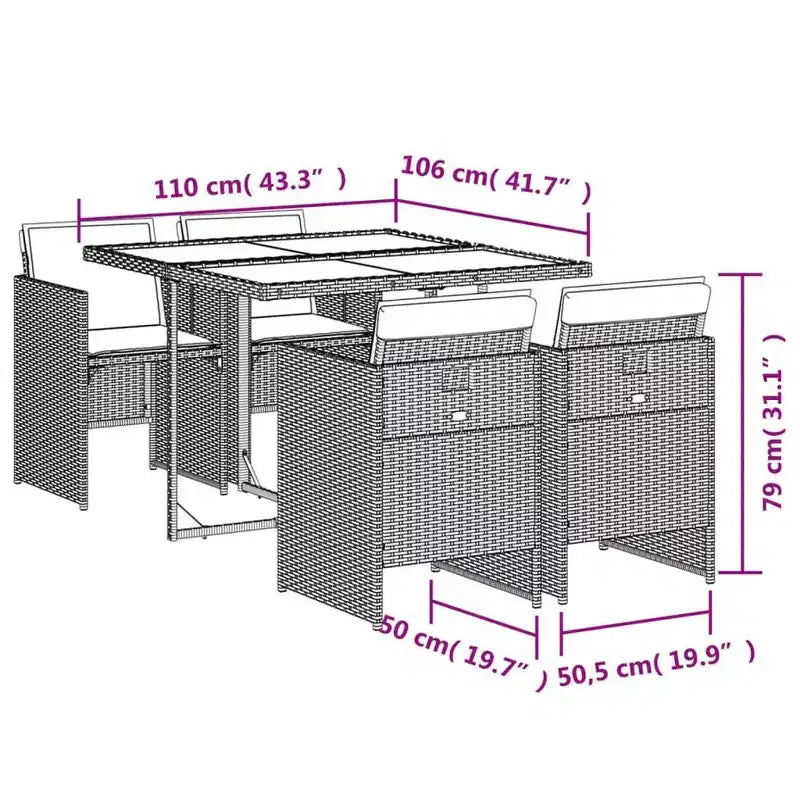 vidaXL Ensemble de salle à manger d'extérieur 10 pièces