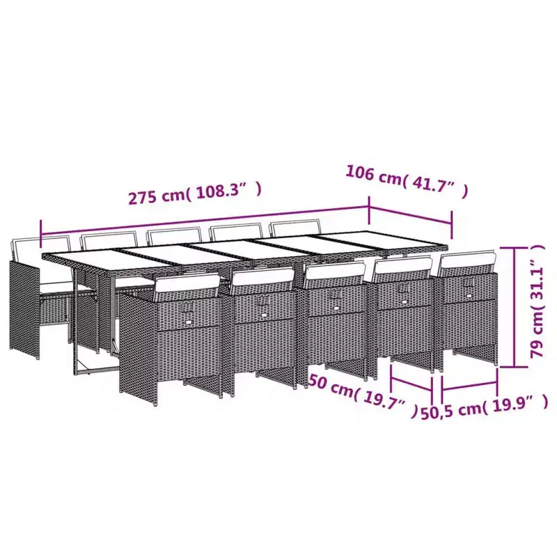 vidaXL Ensemble de salle à manger d'extérieur 10 pièces