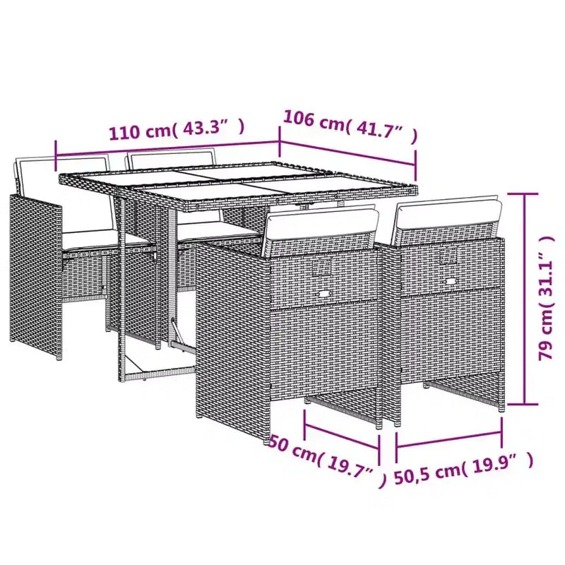 vidaXL Ensemble de salle à manger d'extérieur 10 pièces