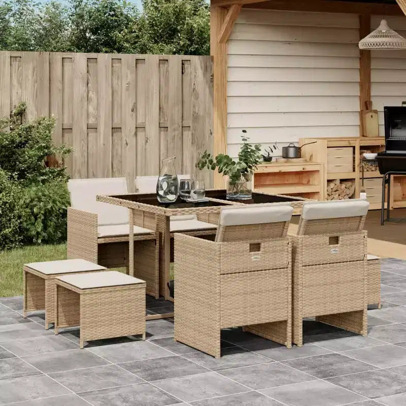 vidaXL Salon de jardin avec coussins amovibles en plusieurs coloris