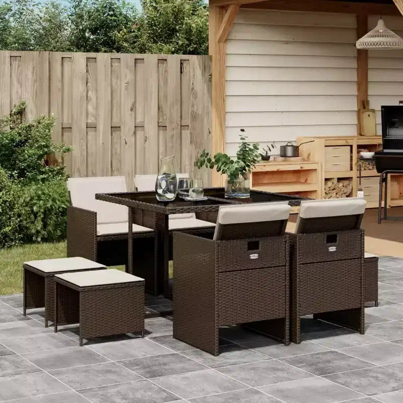 vidaXL Salon de jardin avec coussins amovibles en plusieurs coloris