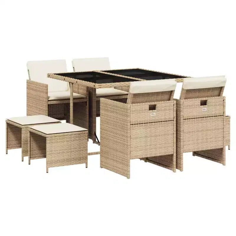 vidaXL Outdoor Dining Set with Removable Cushions in Multiple Colors