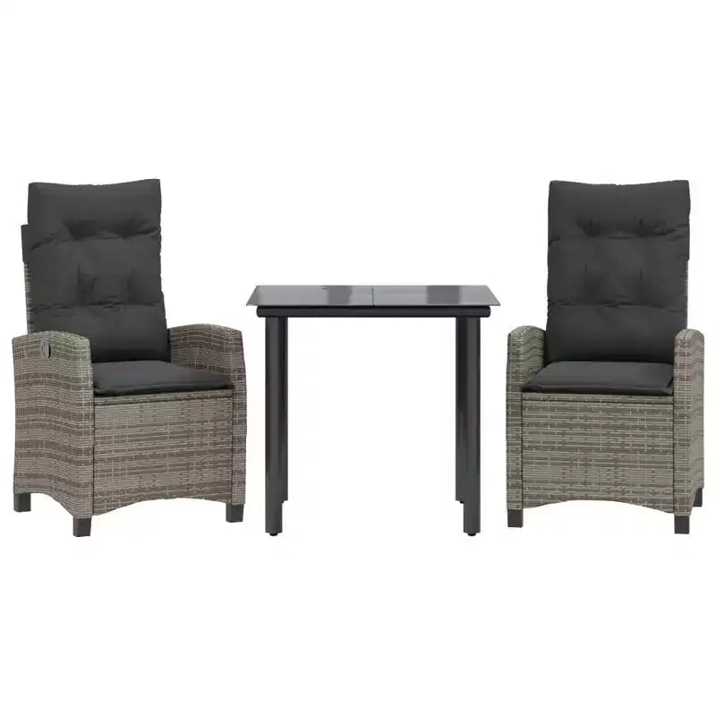 vidaXL Garden Dining Set with Cushions in Poly Rattan