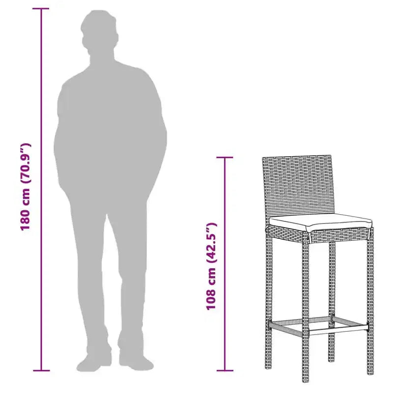 vidaXL Table de bar d'extérieur avec tabourets et options