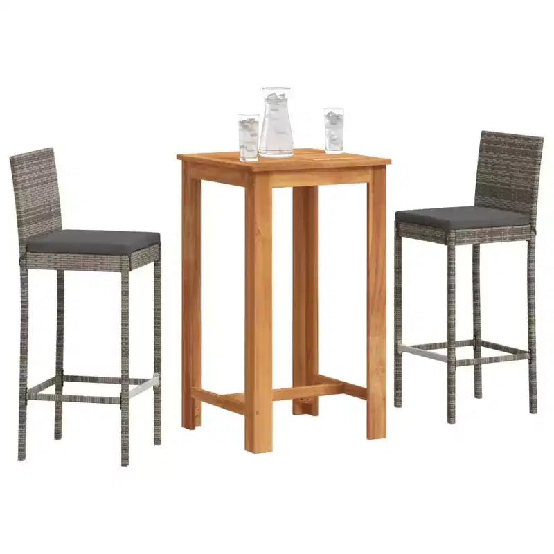 vidaXL Table de bar d'extérieur avec tabourets et options