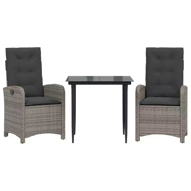 vidaXL Garden Dining Set with Cushions - Poly Rattan