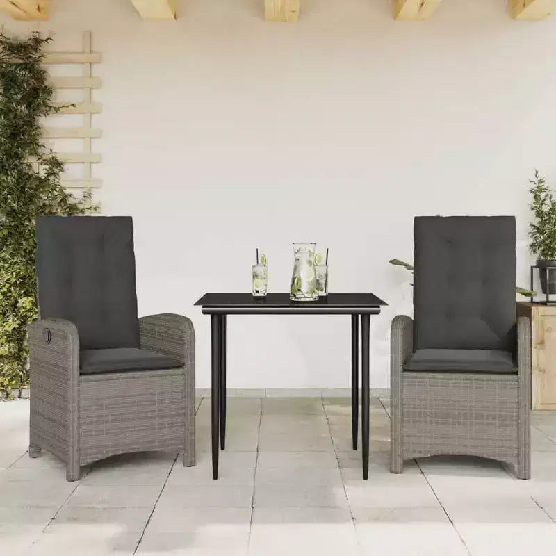 vidaXL Salon de jardin avec coussins - Résine tressée