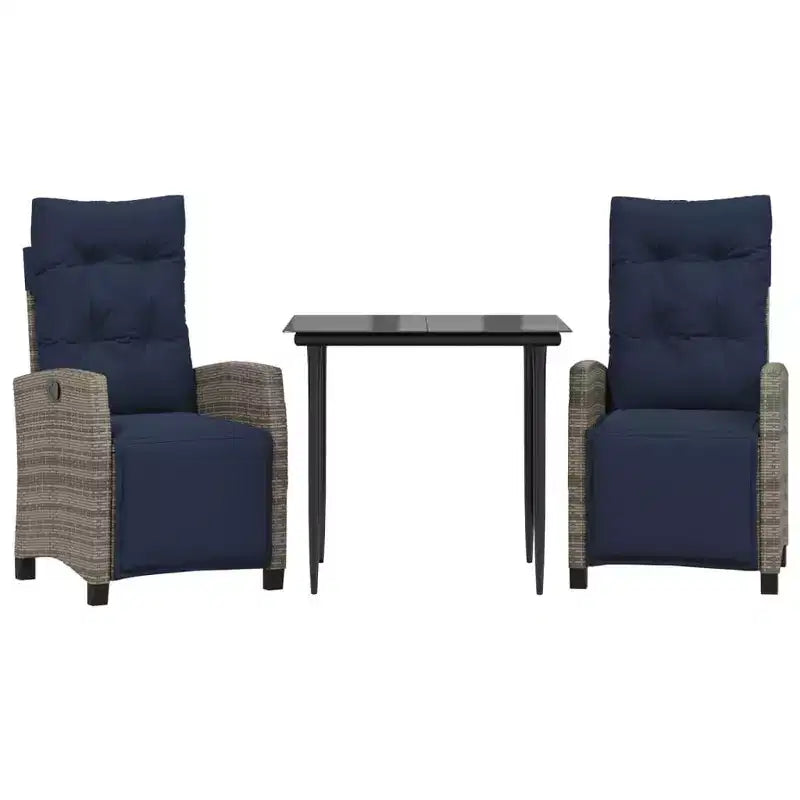 vidaXL Garden Dining Set PE rattan 31.5 x 31.5 in for the table