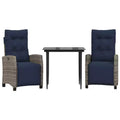 vidaXL Garden Dining Set PE rattan 31.5 x 31.5 in for the table
