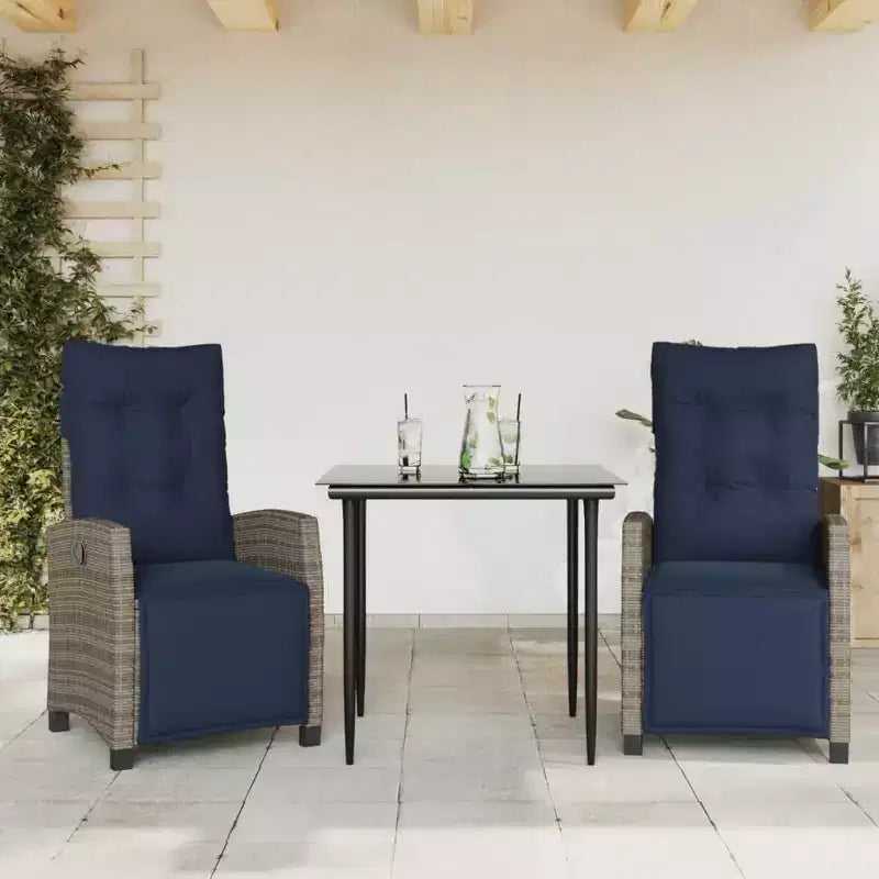 vidaXL Salon de jardin en résine tressée 80 x 80 cm pour la table